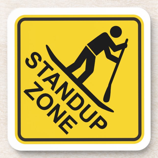 Standup Paddleboarding Zone Road Sign Untersetzer (Vorderseite)