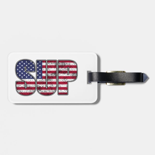 Standup Paddling SUP American Flag Gepäckanhänger (Rückseite horizontal)