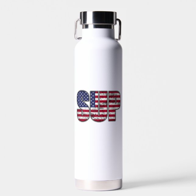 Standup Paddling SUP American Flag Trinkflasche (Vorne)