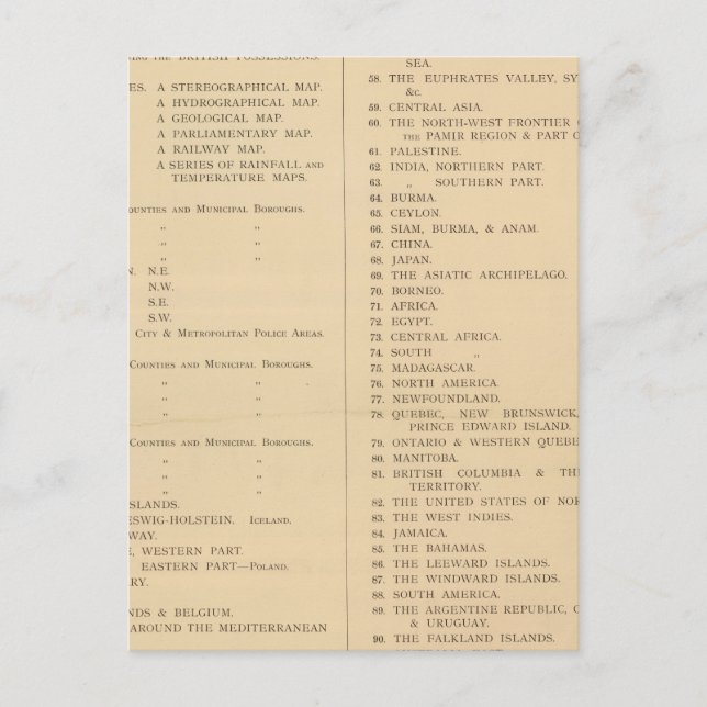 Stanfords Londoner Atlas der universellen Geografi Postkarte (Vorderseite)