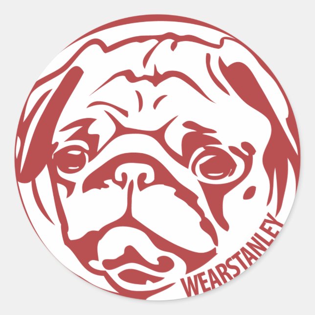 Stange mit Stange - rot Runder Aufkleber (Vorderseite)