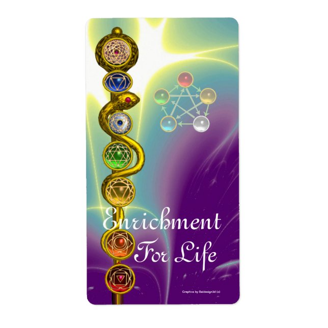 STANGE VON ASCLEPIUS 7 CHAKRAS, YOGA, GEISTIGE (Vorne)