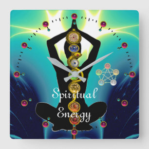 STANGE VON ASCLEPIUS 7 CHAKRAS, YOGA-LOTOS-POSE QUADRATISCHE WANDUHR