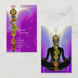 STANGE VON ASCLEPIUS, 7 CHAKRAS YOGA-LOTOS-POSE VISITENKARTE