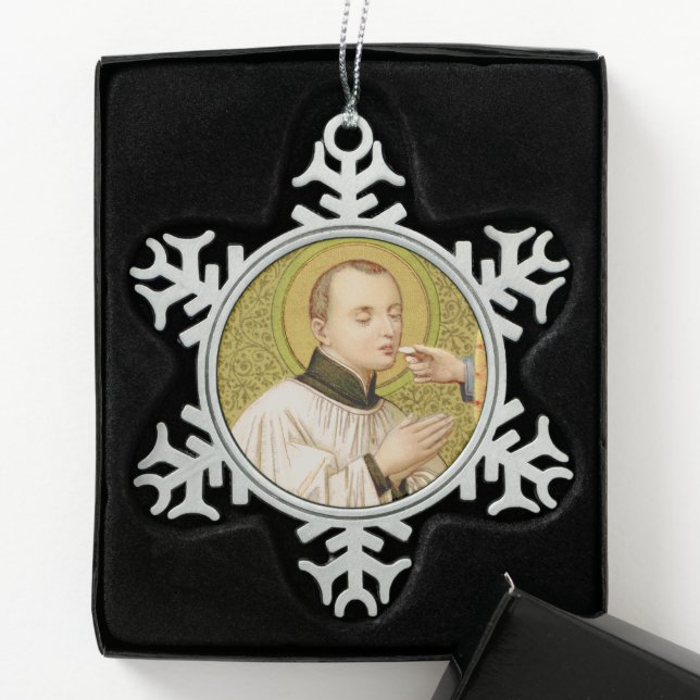 Stanislaus Kostka (SNV 25) Schneeflocken Zinn-Ornament (Box)