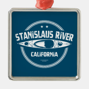 Stanislaus River California Kayaking Ornament Aus Metall