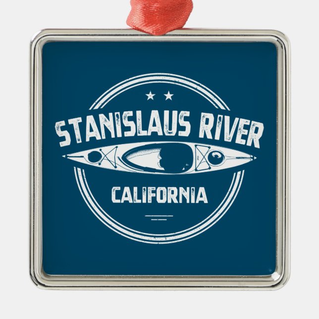 Stanislaus River California Kayaking Ornament Aus Metall (Vorne)