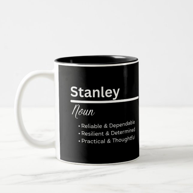 Stanley Boy Name Definition Personalized Mug Zweifarbige Tasse (Links)