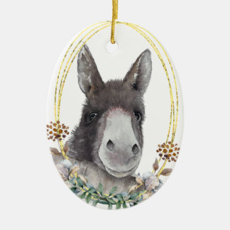 Stanley der WeihnachtsDonkey Keramik Ornament