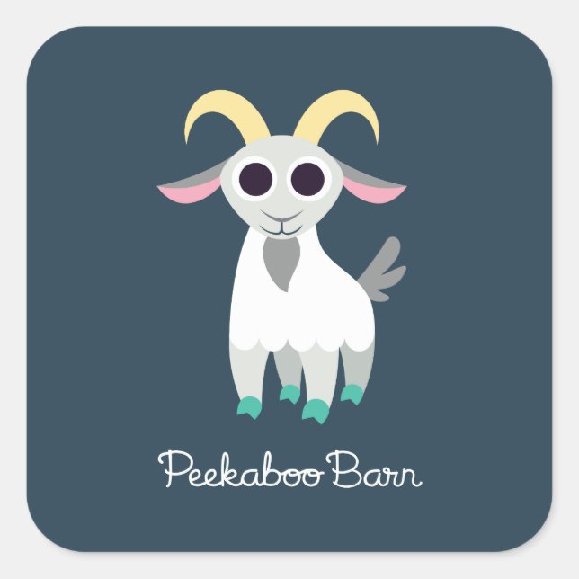 Stanley die Ziege Quadratischer Aufkleber (Vorderseite)