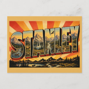 Stanley Idaho Alpine Gipfel Flusstal Kunst Postkarte