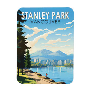 Stanley Park Vancouver Canada Travel Art Vintag Magnet