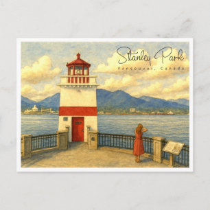 Stanley Park Vancouver Watercolor Travel Feiertagspostkarte