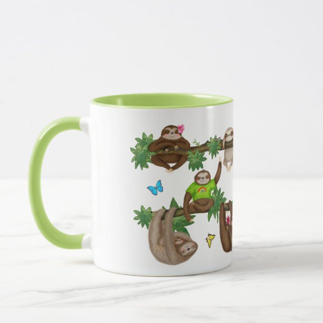 Stanley Sloth green "genießt eine faule Cuppa"-Tas Tasse (Links)