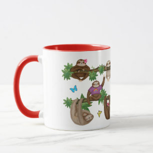 Stanley Sloth lila "Genießen einer faulen Cuppa"-T Tasse