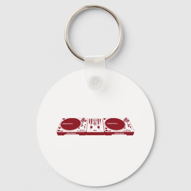 Stanton DJ Setup - Disc Jockey Music DJing Deck Schlüsselanhänger (Vorderseite)