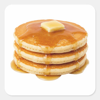 Stapel amerikanischer Pfannkuchen Bild Quadratischer Aufkleber