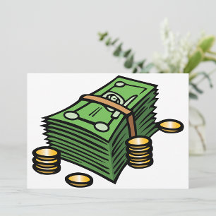 Stapel Bargeld mit Münzen Geld Einladung