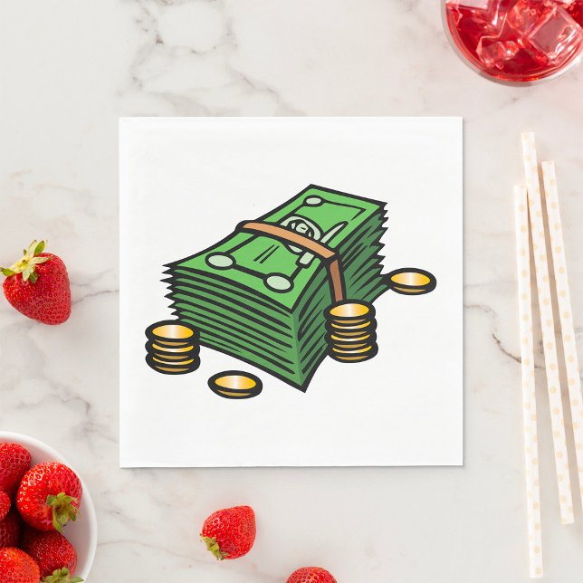 Stapel Bargeld mit Münzen Geld Serviette (Von Creator hochgeladen)