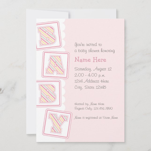 Stapel der Baby-Block-Duschen-Einladung Einladung (Vorderseite)