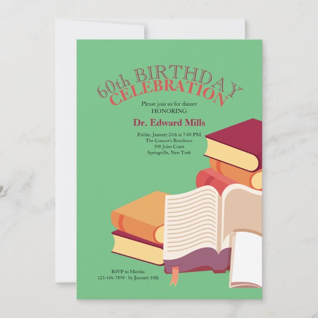 Stapel der Buch-Einladung Einladung (Vorderseite)