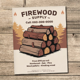 Stapel gespaltener Holzscheite - Brennholzlieferun Flyer