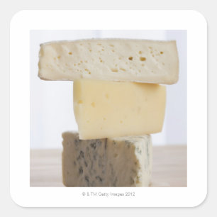 Stapel Käse Quadratischer Aufkleber