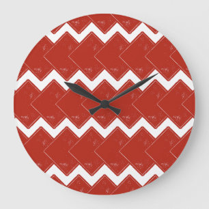 Stapel roter Quadrate Große Wanduhr