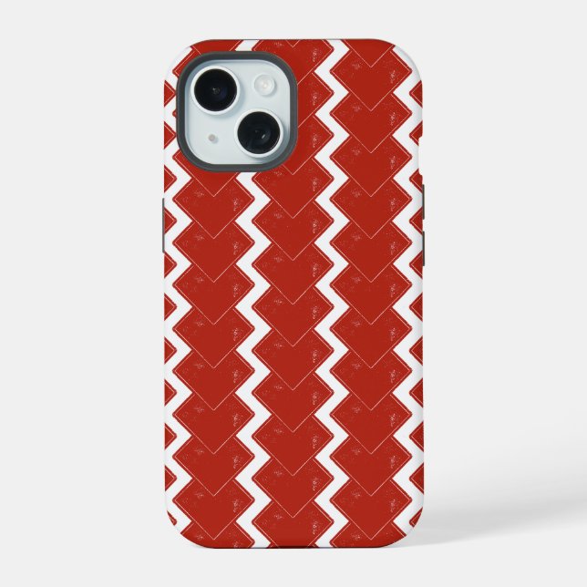 Stapel roter Quadrate iPhone 15 Hülle (Rückseite)