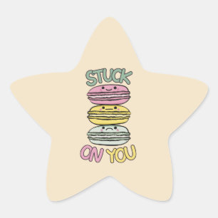 Stapel süßer Kawaii-Macarons Stern-Aufkleber