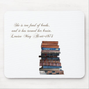Stapel von altem Buch-mit Zitat Mousepad