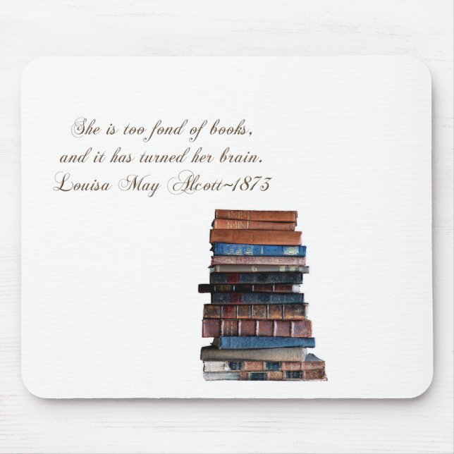 Stapel von altem Buch-mit Zitat Mousepad (Vorne)