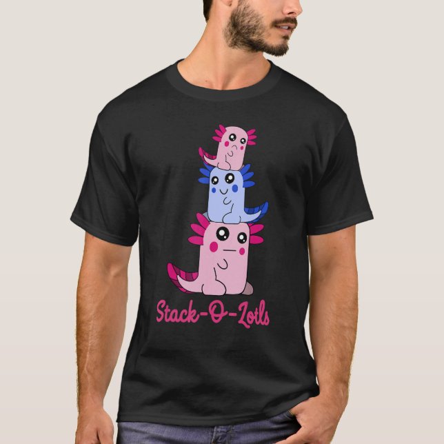 Stapel von Axolotls Stapel oder Lotls Niedlicher A T-Shirt (Vorderseite)