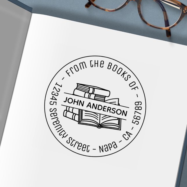 Stapel von Büchern - Round-Address-Buchzeichen 3 Permastempel (Von Creator hochgeladen)