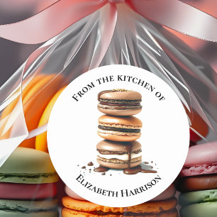 Stapel von drei Macarons aus der Küche von Runder Aufkleber