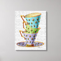 Stapel von drei Vintagen Teakups