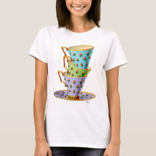 Stapel von drei Vintagen Teakups T-Shirt