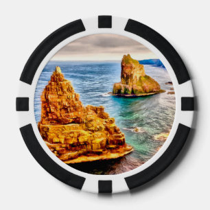 Stapel von Duncansby-Scotland-Malereien Pokerchips