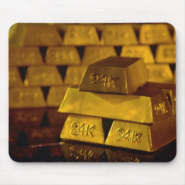 Stapel von Goldbarren Mousepad (Vorne)
