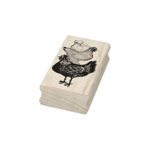 Stapel von Hennen Briefmarke Gummistempel
