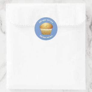 Stapel von Muffins - Hinzufügen von 2 Zeilen benut Runder Aufkleber