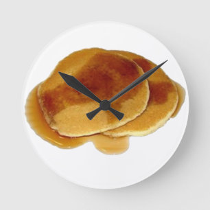 Stapel von Pfannkuchen Runde Wanduhr