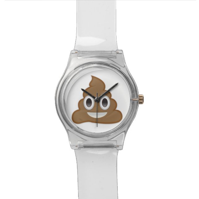 Stapel von Poo Emoji Armbanduhr (Nahaufnahme)