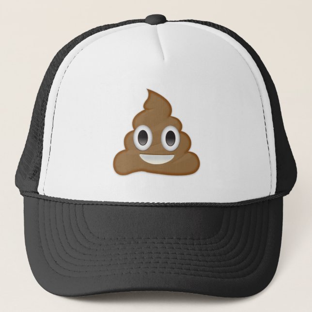Stapel von Poo Emoji Truckerkappe (Vorderseite)