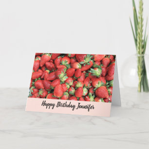 Stapel von Red Juicy Strawberries Geburtstag Karte
