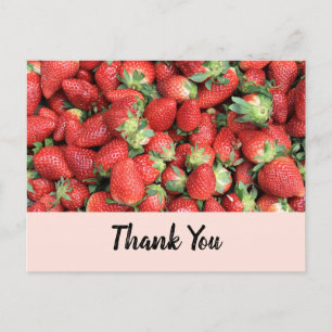 Stapel von Red Juicy Strawberries Vielen Dank Postkarte