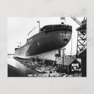 Stapellauf der Edmund Fitzgerald 8.6.1958 (#1) Postkarte