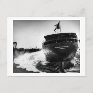 Stapellauf der Edmund Fitzgerald 8.6.1958 (#3) Postkarte