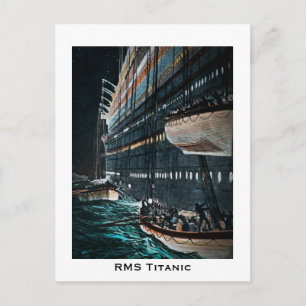 Stapellauf der Rettungsboote der RMS Titanic Vinta Postkarte