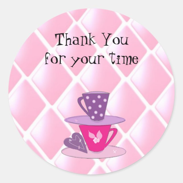 Stapeln von Teacups Runder Aufkleber (Vorderseite)